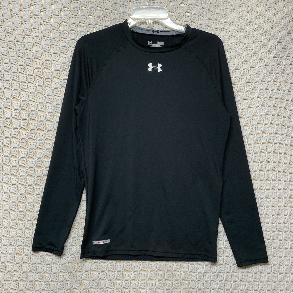 Under Armour Mens Size XL Black ColdGear Crew Neck Compression Base Layer Top